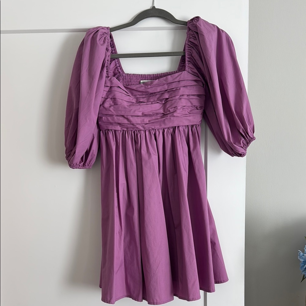 Abercrombie Emerson Poplin Puff Sleeve Mini Dress